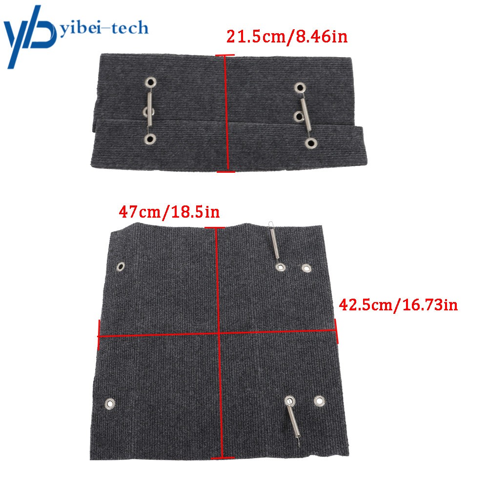 RV Camper Step Covers 3 Pack, 18"/20"/22"/23" Curved Wide Carpet Stair Rug Gray