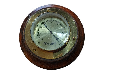 6" Brass Wood Hygrometer