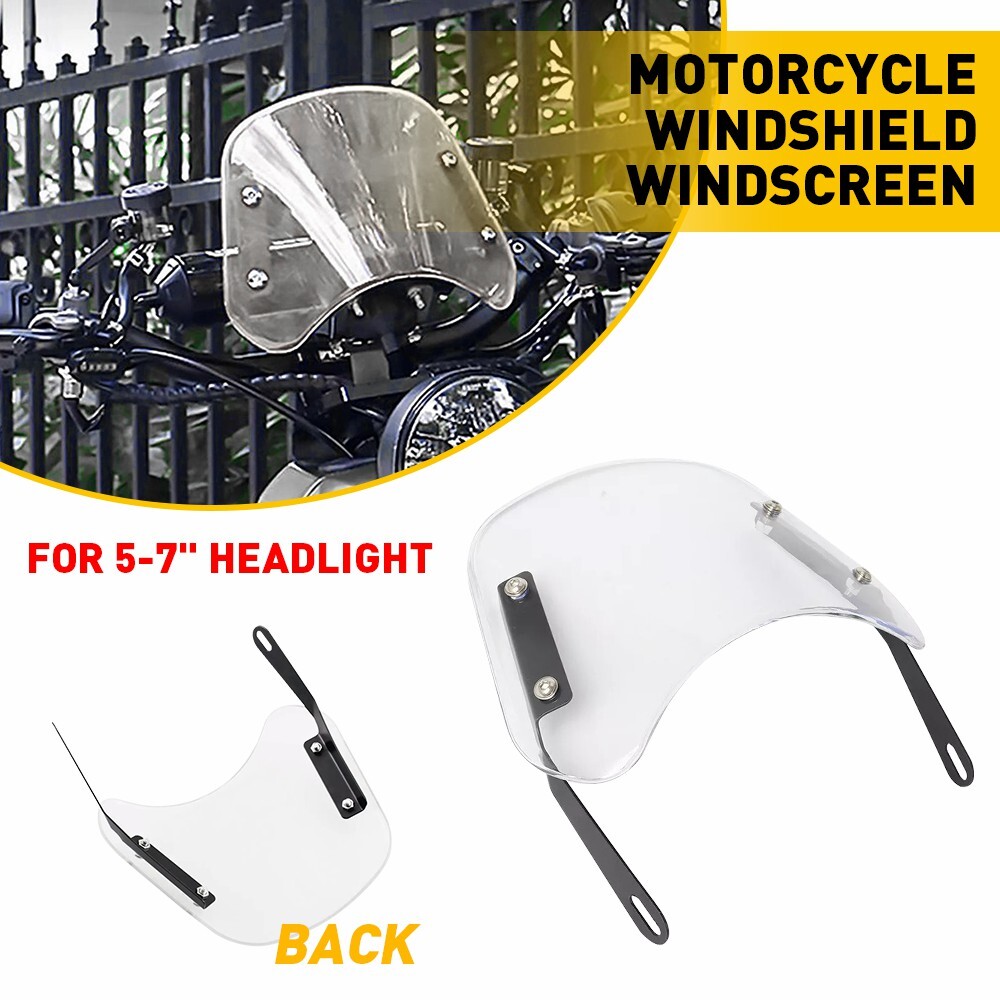 Clear Motorcycle Windshield Front Flyscreen Universal Windscreen T