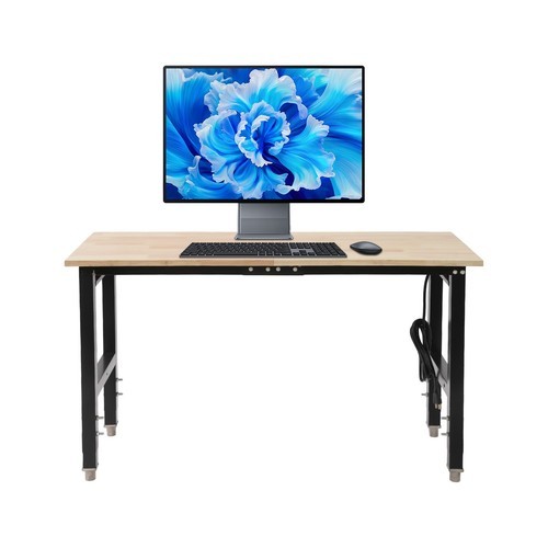 48x20in Heavy-Duty Work Table Adjustable Workbench with Power Outlets 2000 lbs