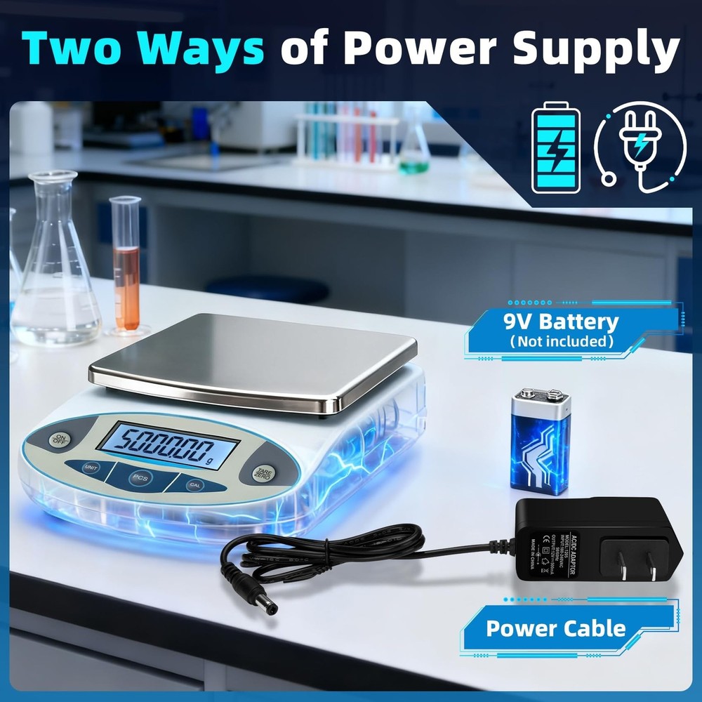 Lab Scale 5000g x 0.01g,13 Unit 0.01g Accuracy High Precision Digital Analyti...