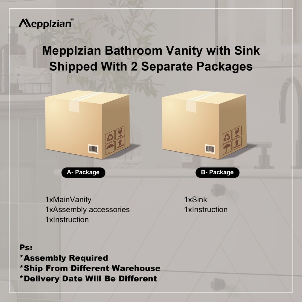 Floating Wall-Mounted Vanity Set with Ceramic Sink, Soft-Close Drawers White