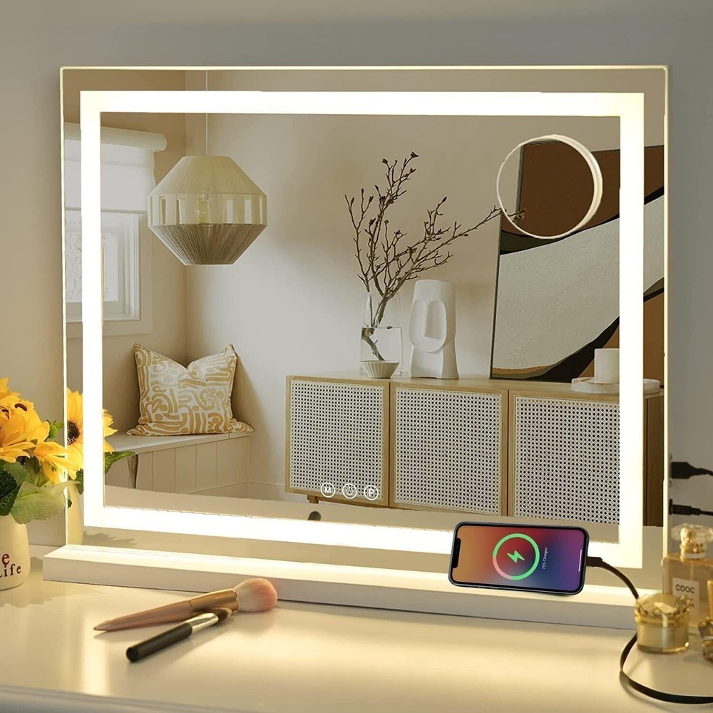 23"x18" Makeup Mirror Vanity with Lights 3 Color Modes & Adjustable Brightness