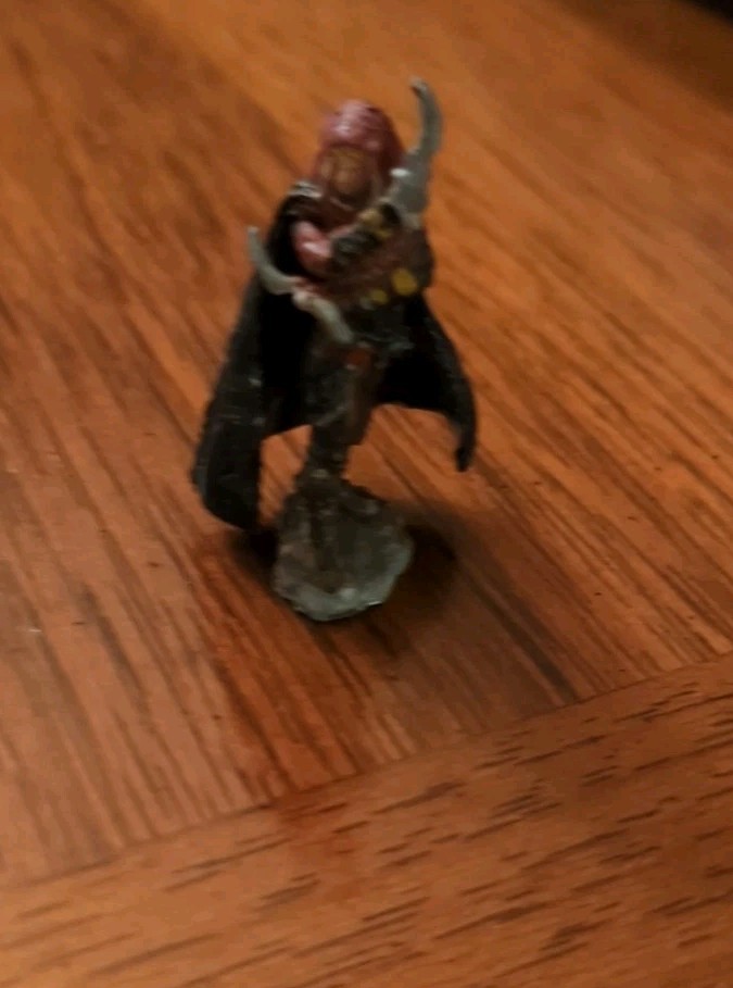 D&D Human Rogue Hand Painted Tabletop Mini (Red/Black)