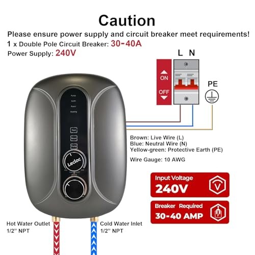 E65 Pro Pump-integrated Tankless Electric Water Heater 6.5kW 240V - E65 Pro