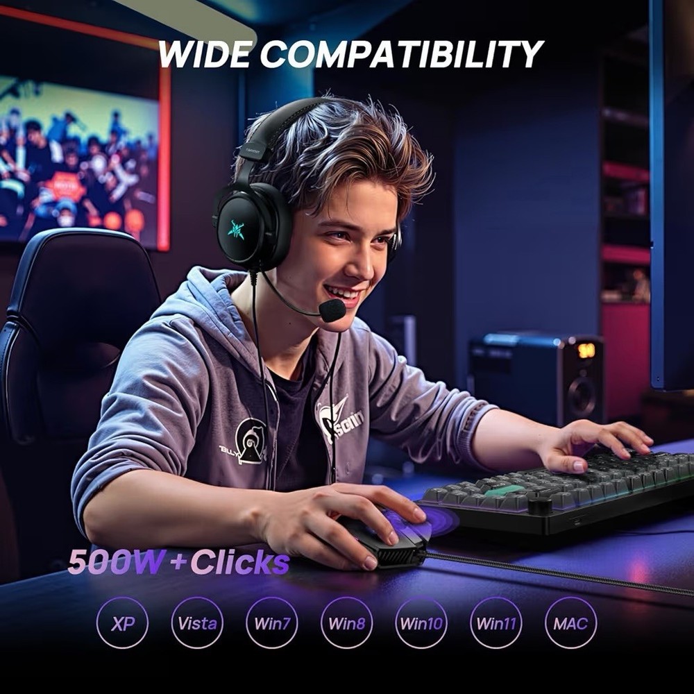 Wired Gaming Mouse, 12,800 DPI with Optical Sensor, 8 Programmable