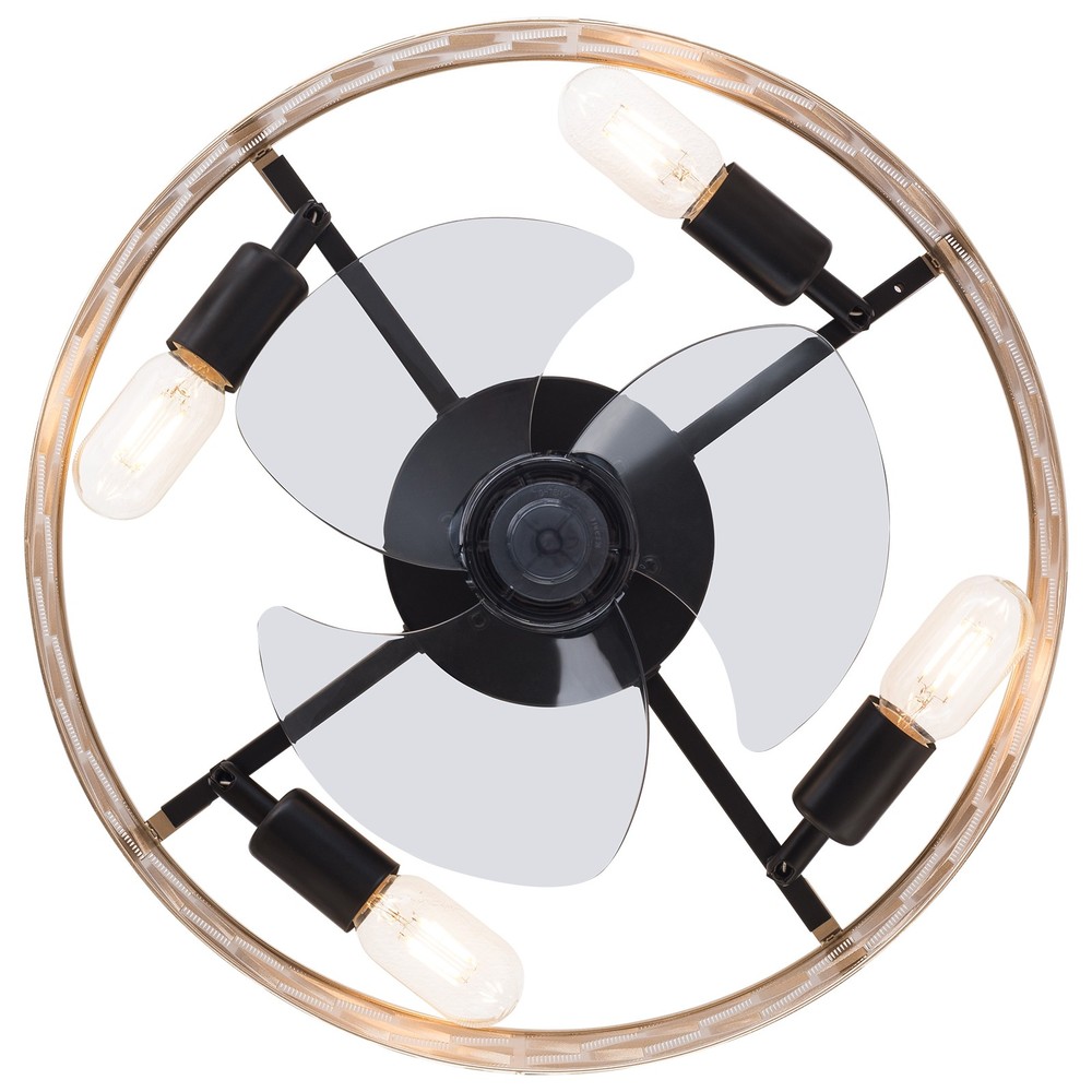 Modern Round Low Profile Ceiling Fan Light with Remote Control ?C 18" Indoor