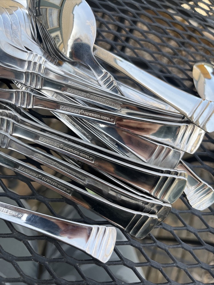 2 Cambridge Oval Soup/Tablespoons CODIE Stainless Glossy Flatware 7-1/8" 12 sets