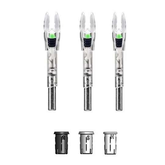 Nockturnal Shift Universal Green Lighted Nock 3-Pack