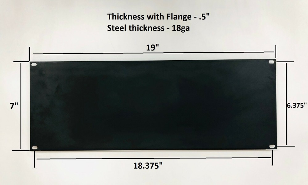 4 RU Space Flanged Blank Rack Case Panel 18ga Steel