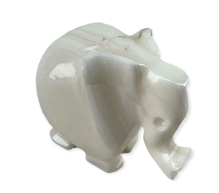 White Marble Elephant Carving