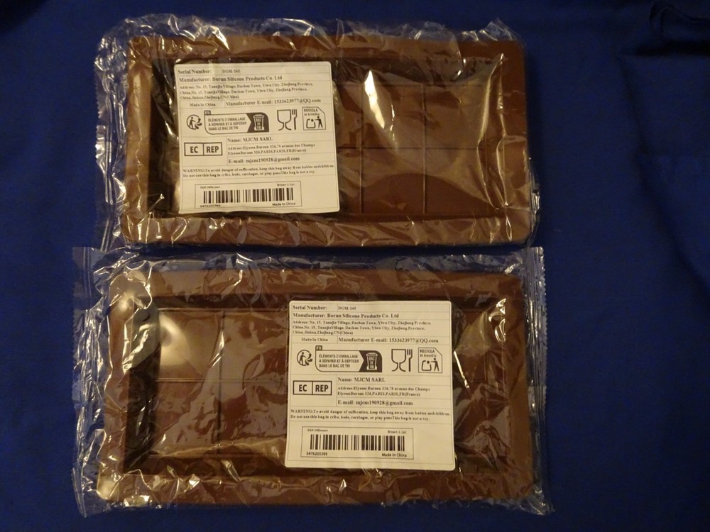 2 PC Chocolate Molds for Dubai bars, Baking, Candy Easy Release Makes 20 squares