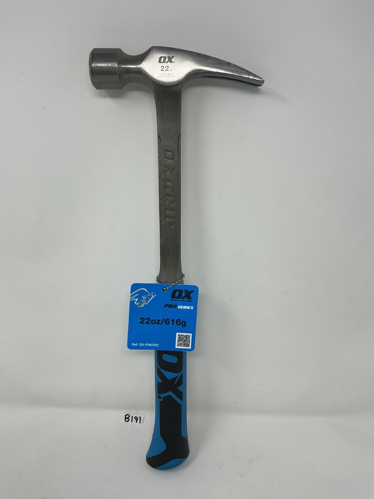 Ox Tools Pro 22 Oz "Smooth" Face Framing Hammer