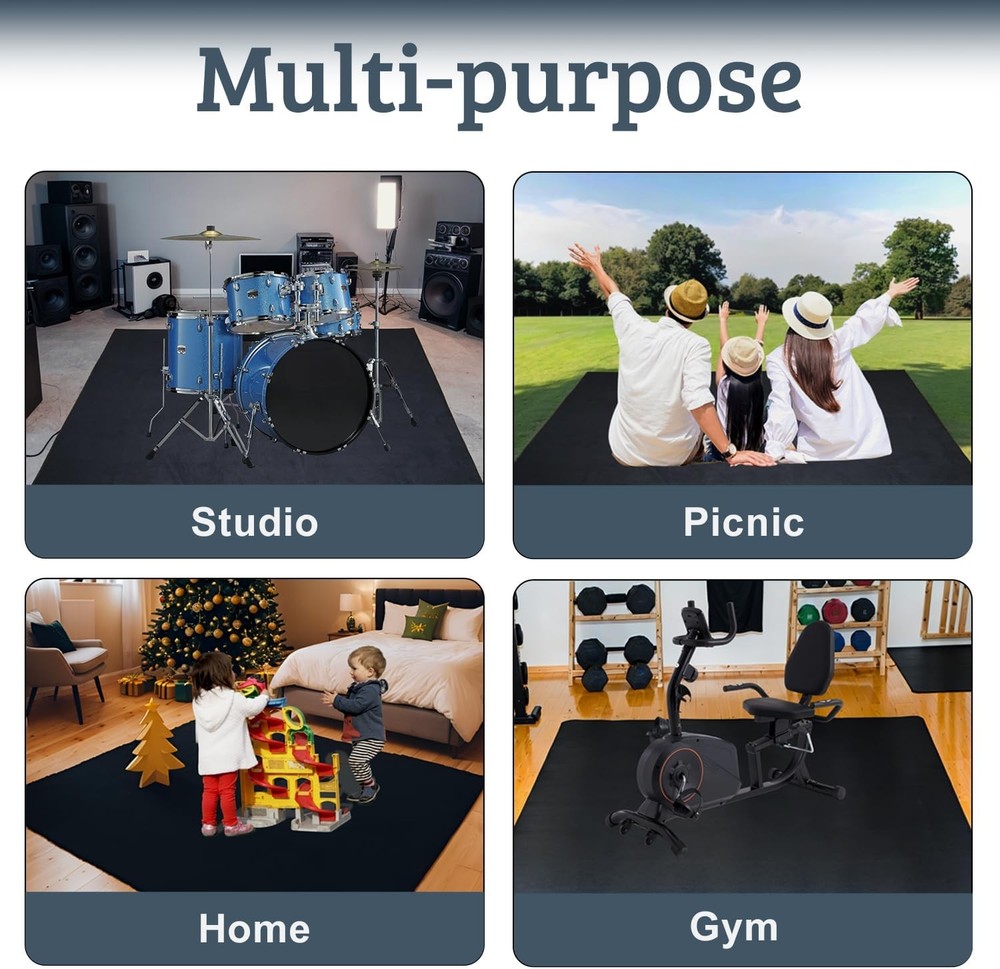 Drum Rug, Mat with 5'3" x 3'11" (Rectangular), Orange & Gray