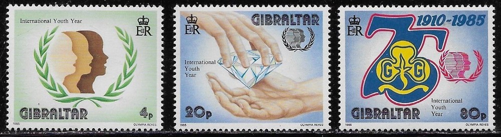 Gibraltar Scott #'s 478 - 480 MNH