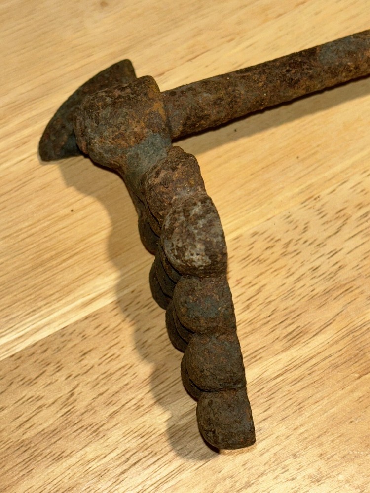 Antique Iron Grape Pattern Shutter Dog, Vineyard or Garden Spike