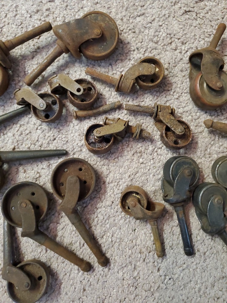 20 Vintage Assorted All Metal Casters