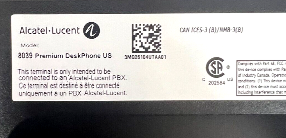 Alcatel Lucent 8039 Digital Office Phone; WORKING; Good Condition