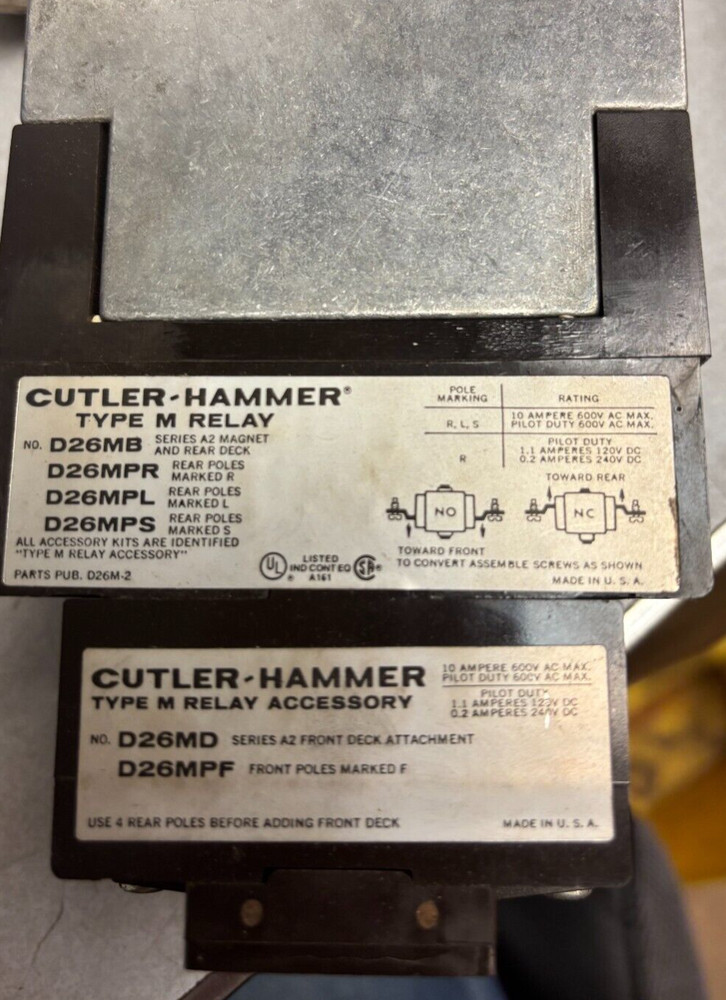 D26MR62A: RELAY, CUTLER HAMMER
