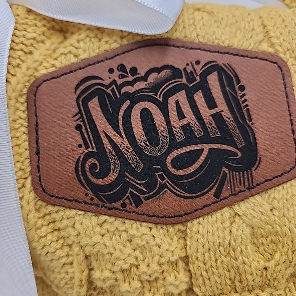 NEW Customized Blanket - Mustard with Hexagon Name Plate "Noah"