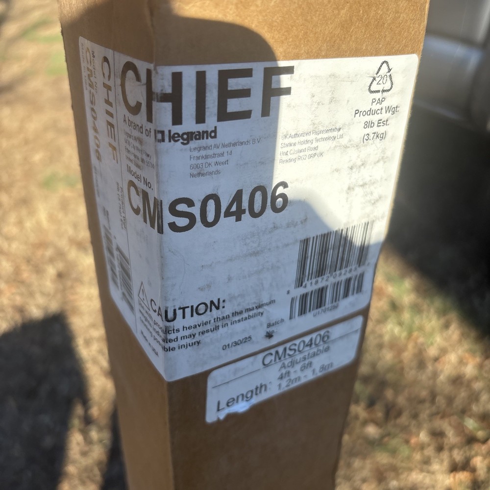 Chief CMS0406 4-6' Adjustable Extension Column Black