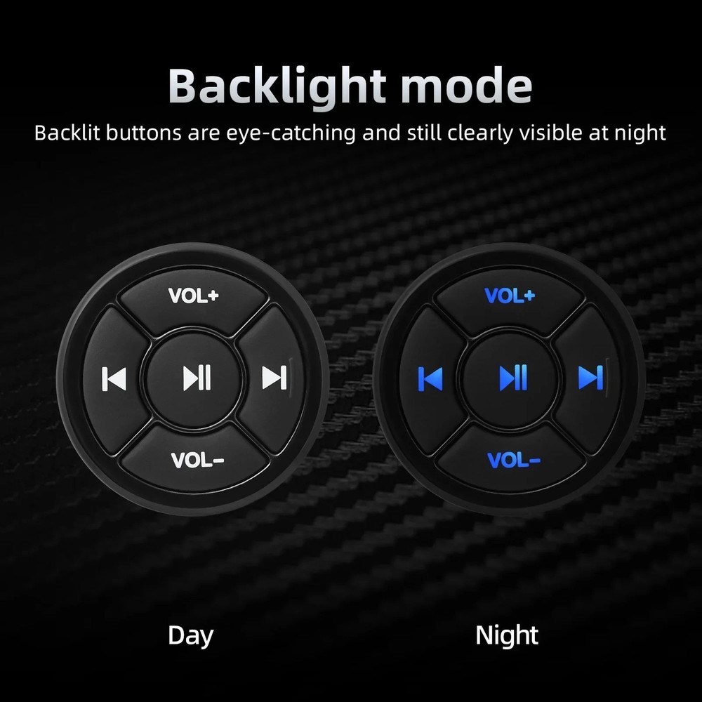 Wireless Bluetooth Media Remote Control for Car Steering Wheel, Android iOS
