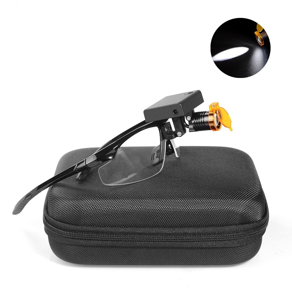 3W LED Wireless Head Light with Optical Filter and Plain Glass Spectacles USA