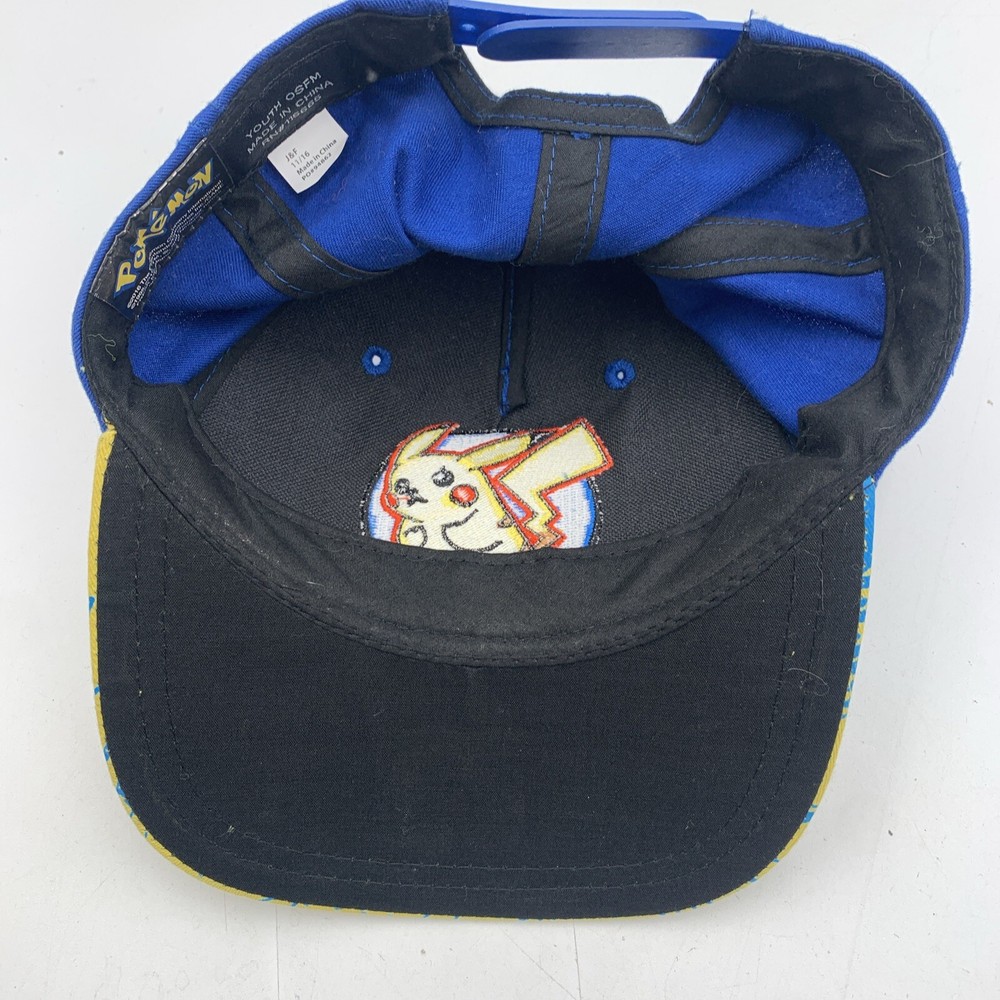 Pokemon Pikachu Hat Adjustable Snapback Youth One Size Blue