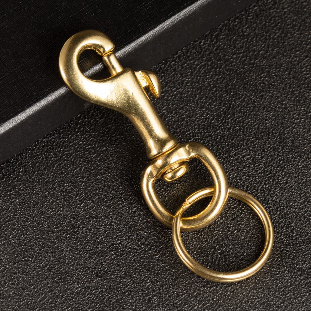 2PC Brass Keychain Swivel Bolt Snap Slit Ring Trigger Snap Belt Clip Key Hook