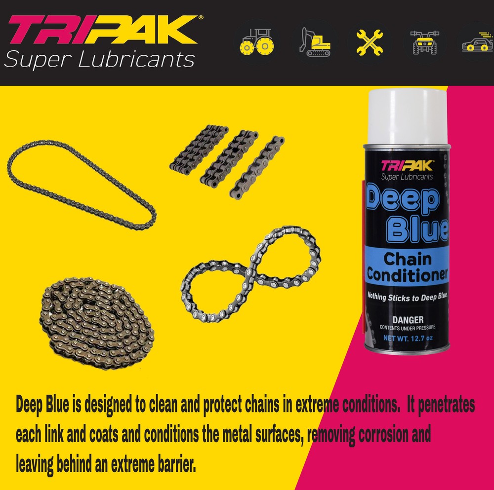 TRIPAK Deep Blue Chain Conditioner - Advanced Anti-Wear Formula (4 Pack)