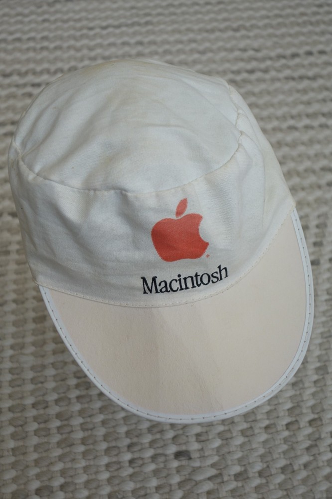 Vintage Retro Apple Macintosh Computers White Painter's Cap Hat