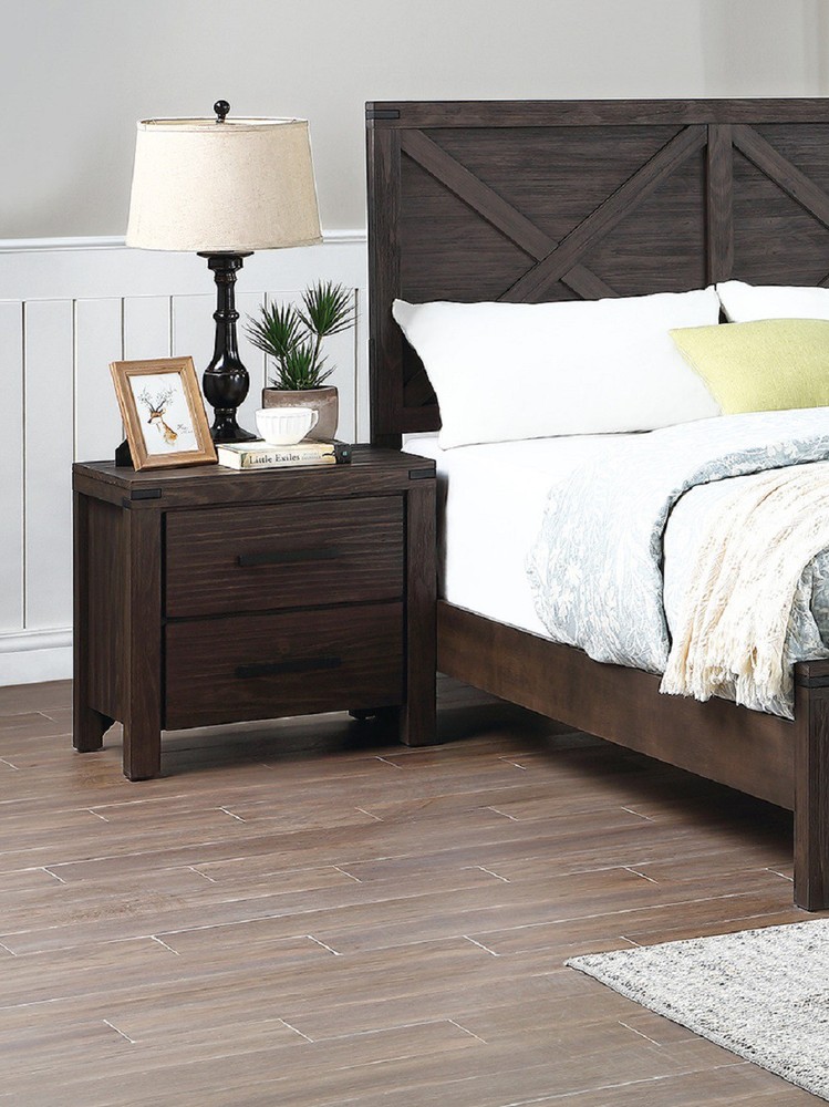 2 Drawers Nightstand In Espresso