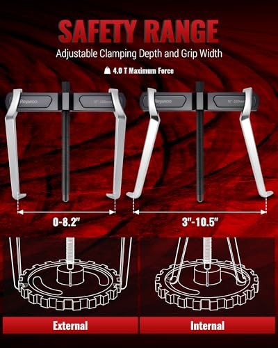 2-Jaw Reversible Gear Puller for External (8.2" Max) & Max External 8.2"