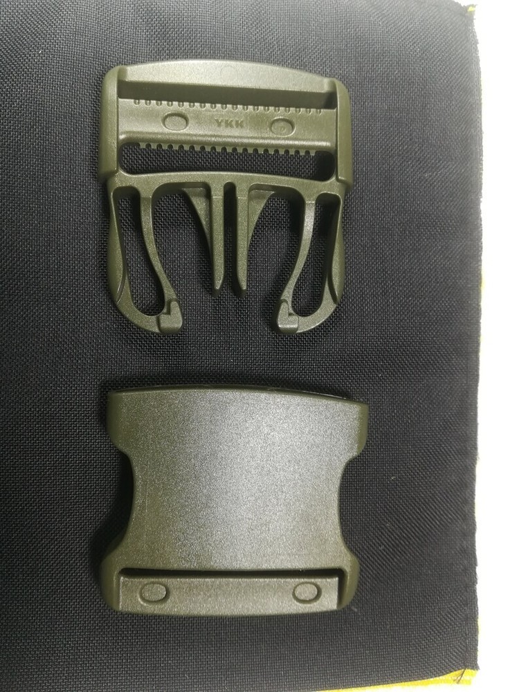 Ykk plastic side release buckles, single adjustable, 2 inch width, army green