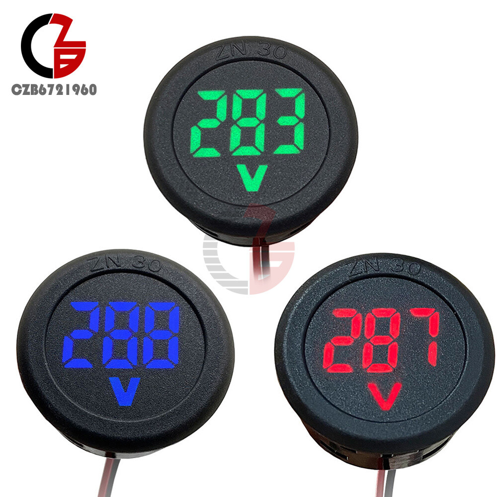 AC 50-500V Voltmeter LED Display Digital Panel Meter Voltage Indicator Red Blue