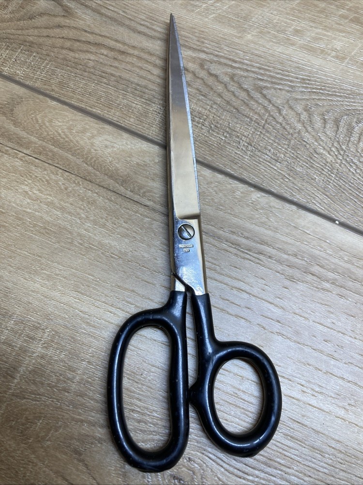 Vintage Compton USA Black Handled Sewing Scissors app. 9" total Length