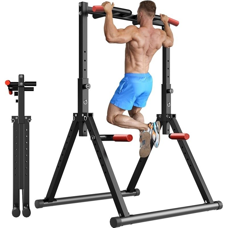 Adjustable Heavy Duty Pull Up Bar Station Foldable Dip Exercise Equipment New