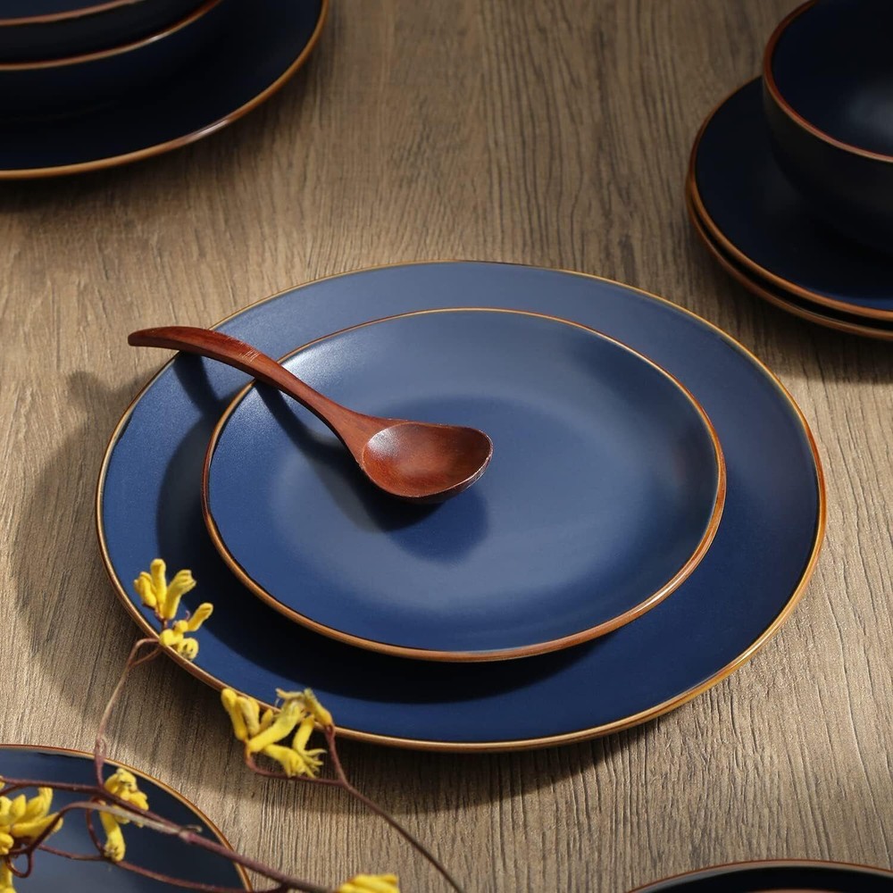 Dinner Service Set 16-Piece Dinnerware Set Stoneware Tableware Dinner Set, Blue