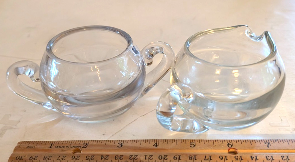 Vintage Glass Sugar & Creamer