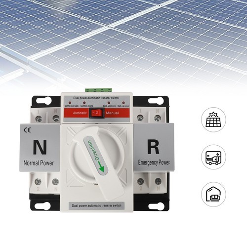 2P 63A Automatic Transfer Switch Toggle Dual Power Mini Controller Switch 110V