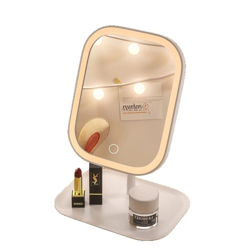 Rechargeable LED Makeup Mirror Touch Control 3 Color Dimmable Vanity