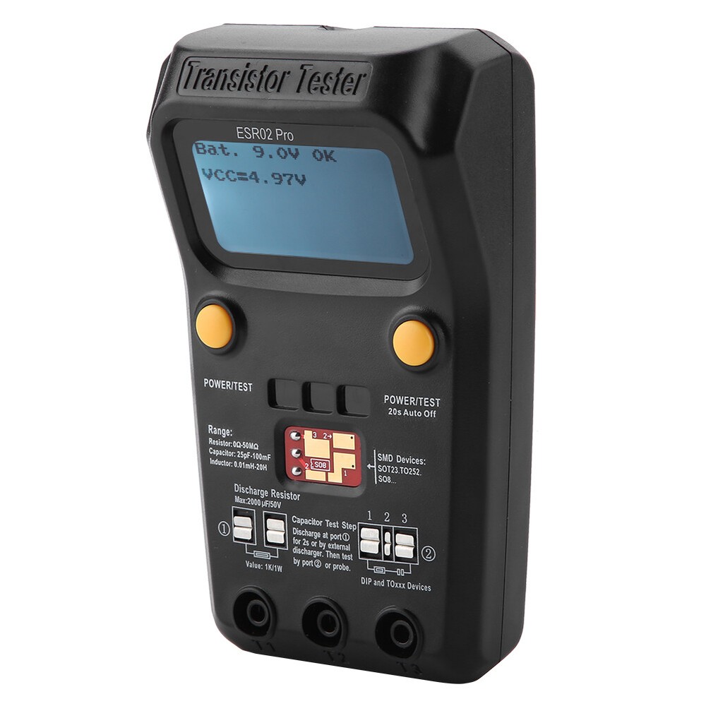 BSIDE ESR02 Pro Digital Transistor Tester SMD Chip Component Inductance Meter