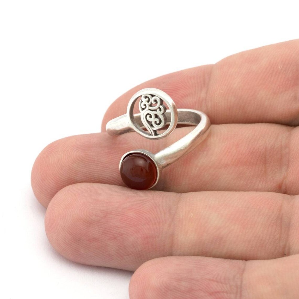 Air Four Elements Band Ring , Bezel Setting Blank Raw Brass, Antique Silver,5457
