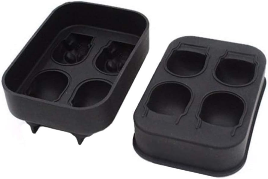 3D Skull Silicone Ice Cube Mold - 1.6'' Easy Release Flexible Silicone