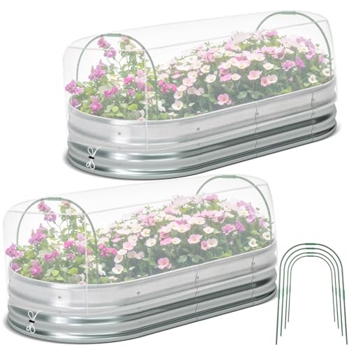 2 Pack Garden Netting for Raised Beds Rectangular Pest Barrier for 4x2x1 ft