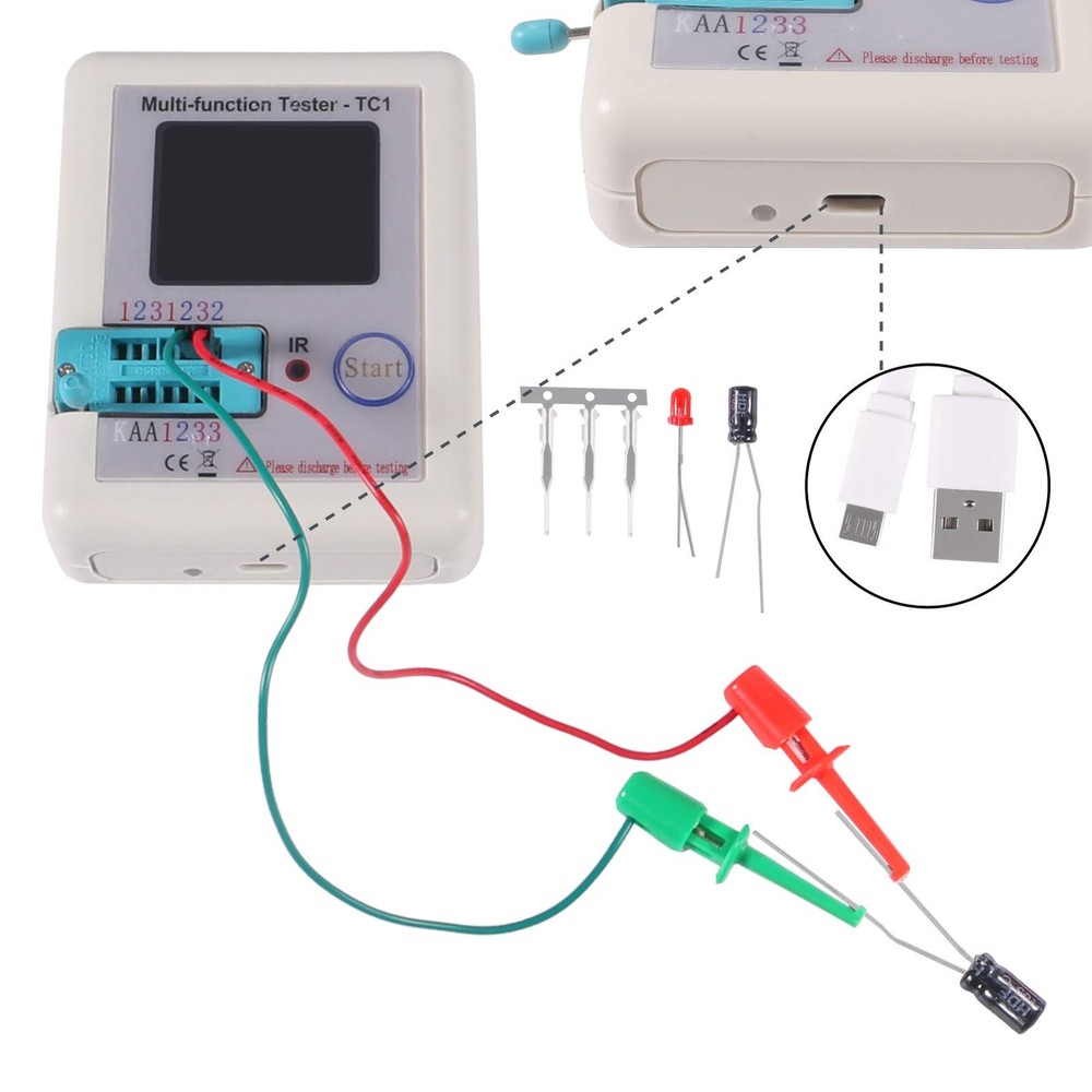ACEIRMC LCR-TC1 Multi-Function Tester Colorful Display Pocketable White