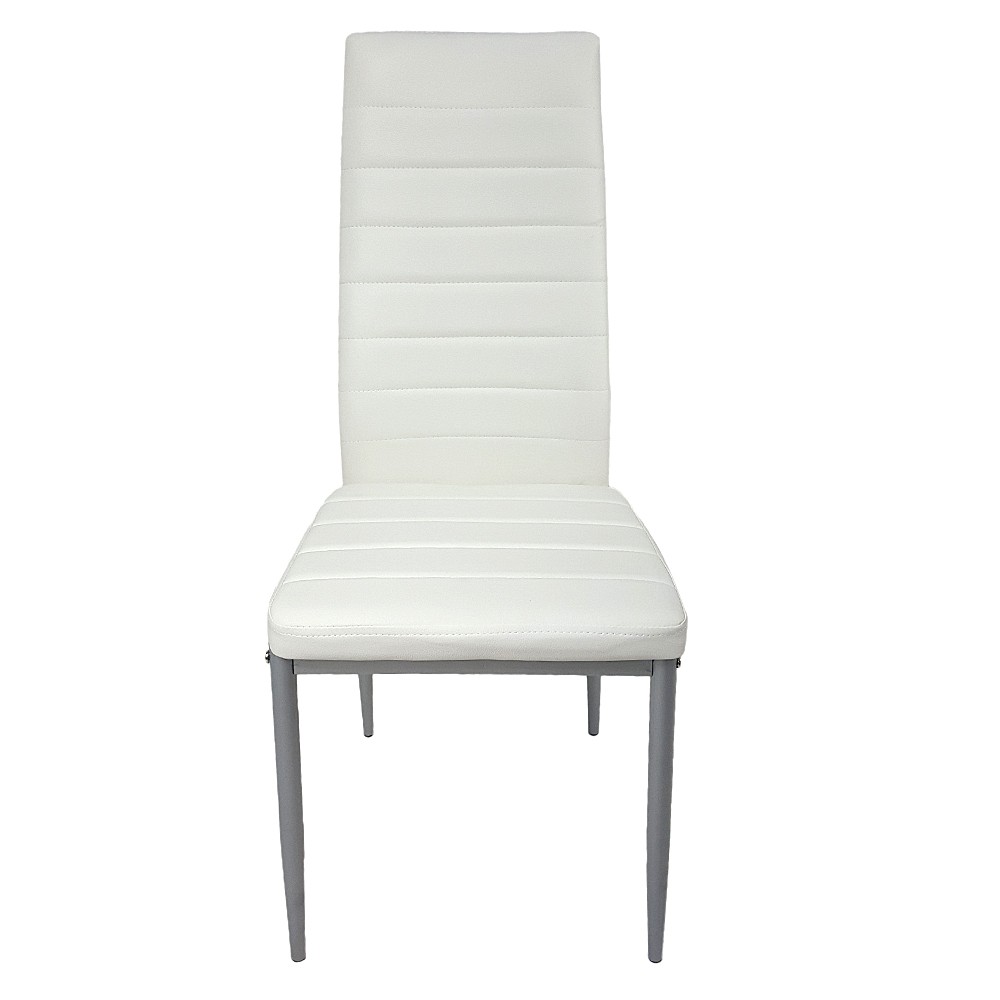 5pcs/set Dining Table Set Kitchen Tempered Glass Dining Table with 4Chairs White