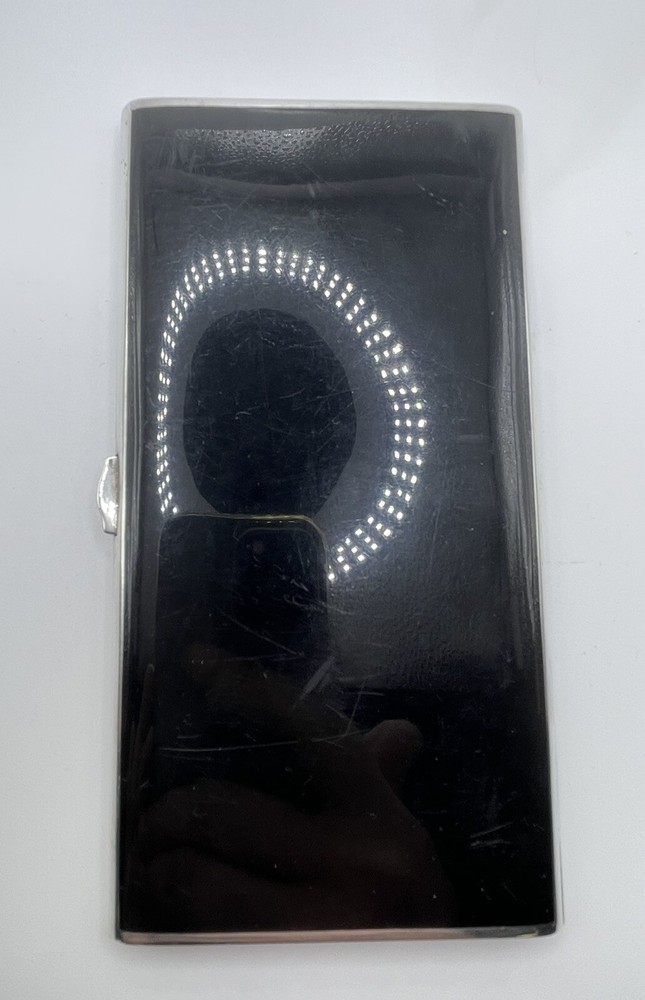 Art Deco Sterling Silver Watrous Black Enamel Cigarette Case