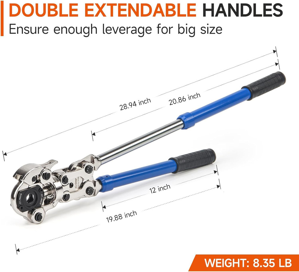 IWISS Copper Pipe Pressing Tool Kit with Cutter & Deburring Tool