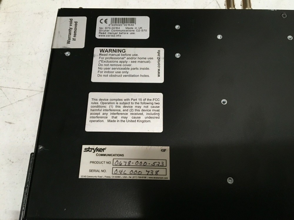 STRYKER C2-S70 video processor for Endoscopy Surgery CORIO 2 POWERED